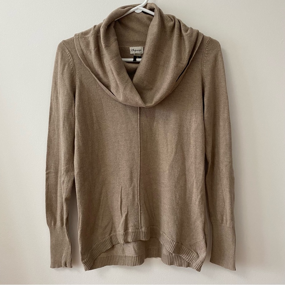 DYNAMITE TAN COWL NECK SWEATER